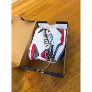 Air Jordan 3 Retro TD White/Fire Red/Black Infant Shoes Size 5C
